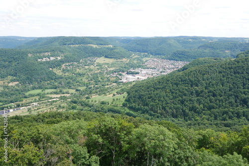 Blick vom Schönbergturm nach Pfullingen in der Schwäbischen Alb