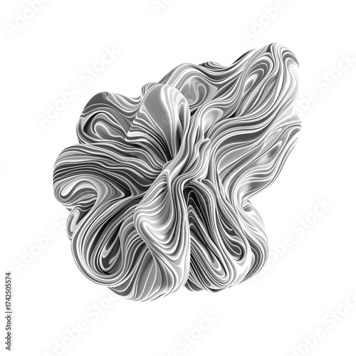 Abstract swirling form with transparent background graphic design