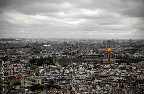 Panoramic view of the city of Paris, France
