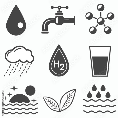 Water & Hydration Icon Set