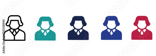 WebRepresentations of justice and law through colorful judge icons, perfect for legal websites, educational materials, and courthouse designs symbolizing fairness and jurisprudence