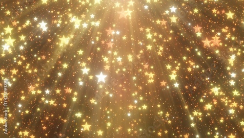 Shimmering Celestial Shower Of Golden Stars And Glowing Particle Rain - Abstract Background Texture