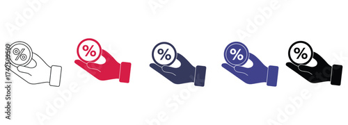 WebHands offering discounts and promotions with percentage signs for marketing campaigns, driving sales and increasing revenue, perfect for financial services and retail promotions, attracting custome