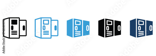 WebOrganized storage solutions with locker icons in multiple styles offer versatile visual options for websites, apps, and presentations needing a clean, modern, and professional look