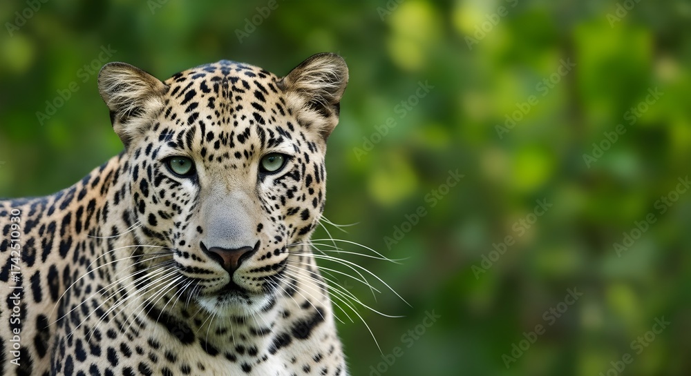 Obraz premium Leopard Head Shot with Focus on its Eyes and Whiskers