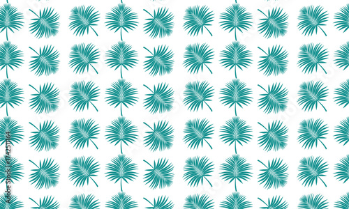 Modern seamless teal palm leaf pattern Vector Design