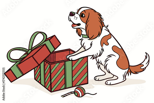 dog and gift