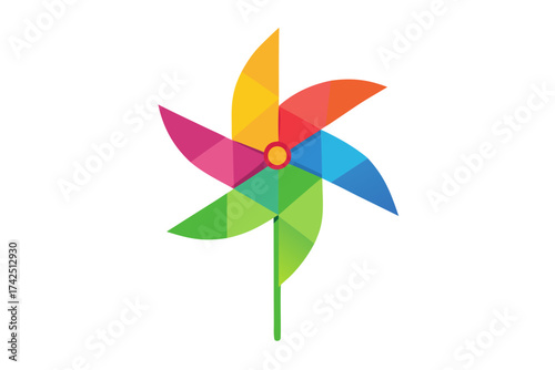 colorful pinwheel isolated on white