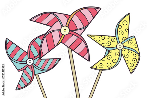 pinwheel toy isolated on white