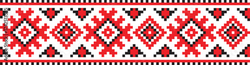Vector seamless Slavic ethnic national pattern isolated on white background