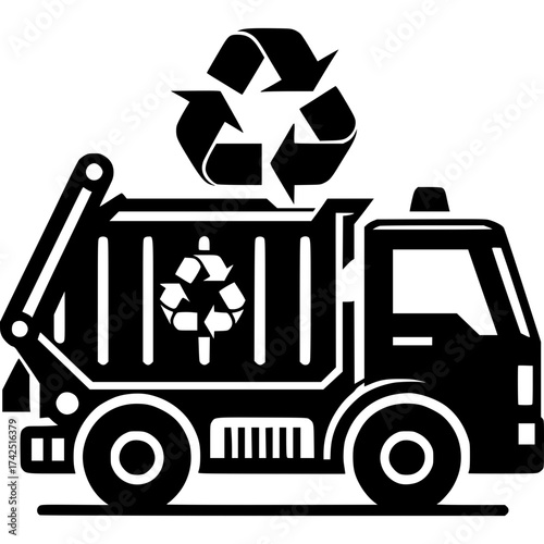 Recycling Truck and Sustainability: A symbolic representation of eco-consciousness, featuring a recycling truck.