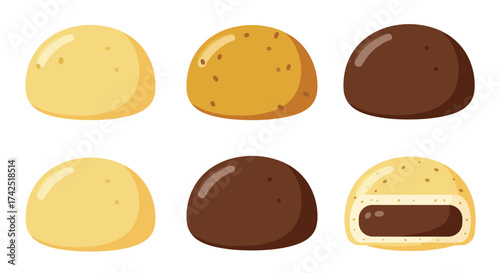 An assortment of colorful round candies with varied textures and coatings