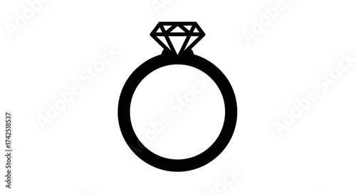 Elegant Diamond Ring Silhouette: Symbol of Love, Commitment, and Everlasting Bond