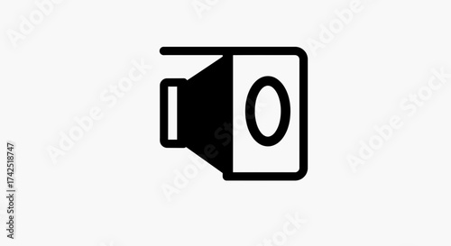 Iconic representation of volume mute symbol on white background for media control
