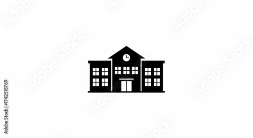 Iconic school building vector illustration symbolizing education and learning