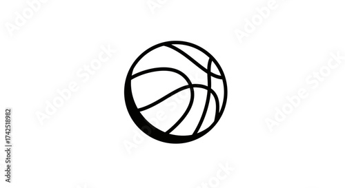 Minimalist Black and White Basketball Illustration for Sport and Design Purposes