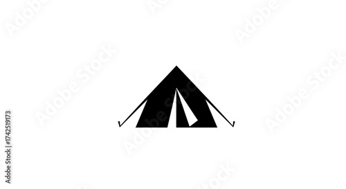 Minimalist Tent Illustration for Outdoor Adventures and Camping Escapades