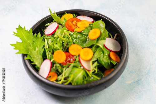 Healthy fresh green salad plate