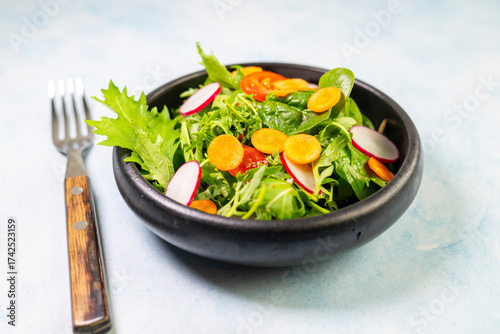 Healthy fresh green salad plate