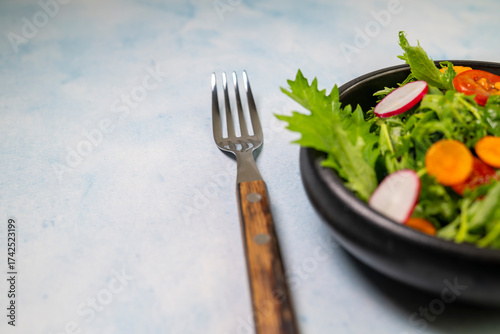 Healthy fresh green salad plate