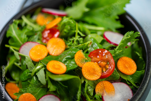 Healthy fresh green salad plate