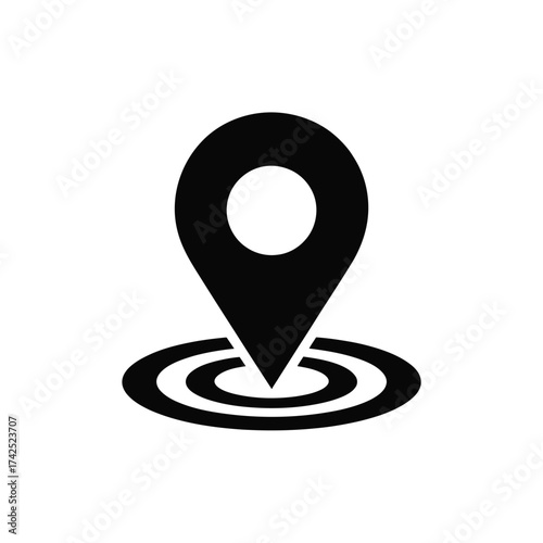 Minimalist black and white location pin vector illustration for eps file format vector