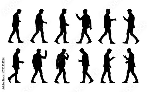 Business people silhouettes vector illustration design, diverse group of male and female business isolated, entrepreneurial, working, corporate staff, office work environment, leadership and success