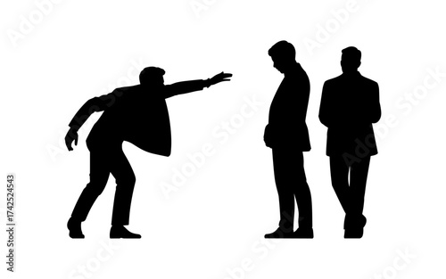 Business people silhouettes vector illustration design, diverse group of male and female business isolated, entrepreneurial, working, corporate staff, office work environment, leadership and success