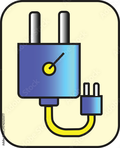 Electric plug illustration showcasing energy connectivity and technological design with simplicity