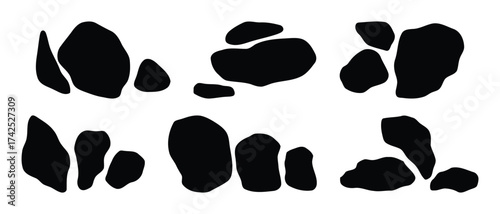 Abstract black blob shapes vector graphic illustration scalable eps icon design element texture pattern silhouette vector illustration white background