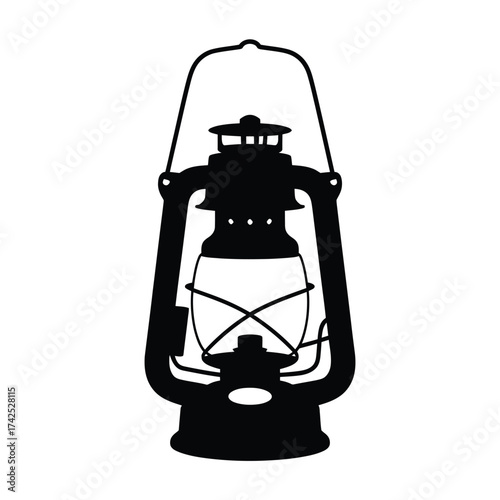 Vintage lantern silhouette vector illustration scalable eps icon for general use vector