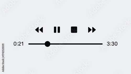 Minimalist audio player interface design vector eps scalable icon for digital media control vector