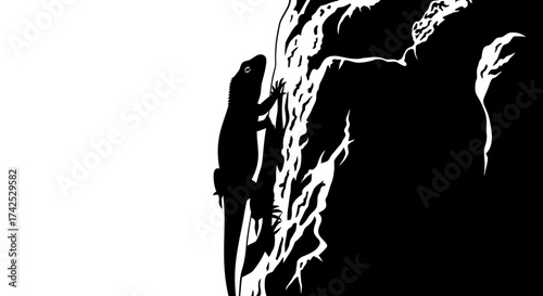 Abstract silhouette of a human figure in high contrast black and white.