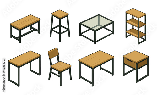 Safety equipment icons set: goggles, cone, checklist, gas mask, gloves, siren, warning, toolbox.