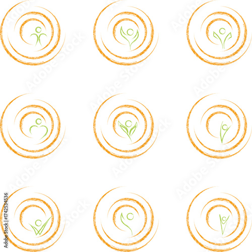 Logos Sammlung mit Menschen, Mensch, Person, Logo, Icon