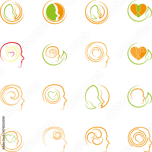 Kopf, Mensch, Logos Sammlung, Person, Arztpraxis Logos Sammlung, Mensch Logo, Icon