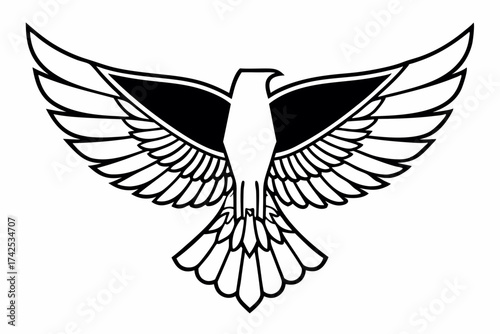 Phoenix Bird Line Icon – Mythical Firebird Symbol