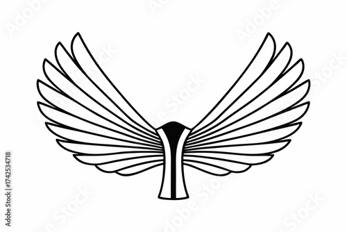 Phoenix Bird Line Icon – Mythical Firebird Symbol