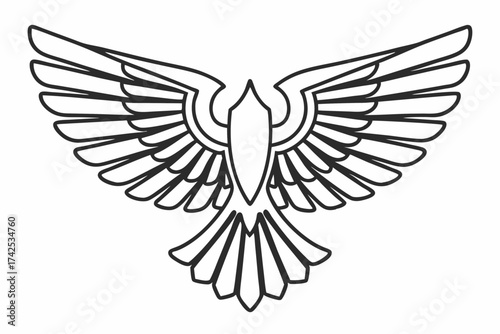 Phoenix Bird Line Icon – Mythical Firebird Symbol