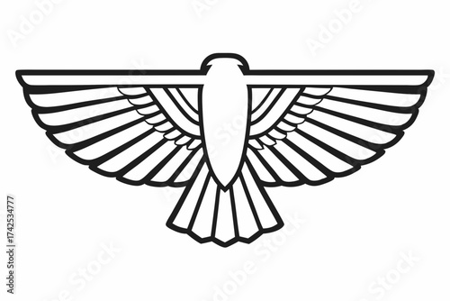 Phoenix Bird Line Icon – Mythical Firebird Symbol