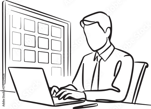 Minimalist line art icon person spreading arms outward with arrows symbolizing growth silhouette