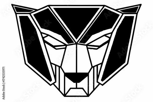 Geometric Wolf Head Line Art – Minimal Outline Animal Design