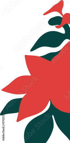 Half Poinsettia on the Right Side