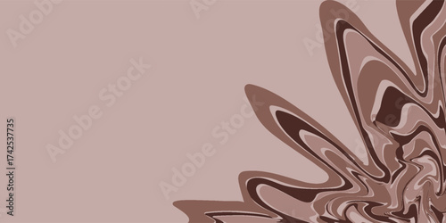 Abstract background pattern with mocha coffee waves. Psychedelic groovy trippy y2k retro seamless pattern in brow and beige colors. Wavy and swirled brush strokes liquid texture for packaging design