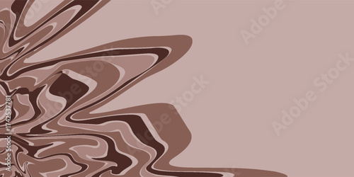 Abstract background pattern with mocha coffee waves. Psychedelic groovy trippy y2k retro seamless pattern in brow and beige colors. Wavy and swirled brush strokes liquid texture for packaging design