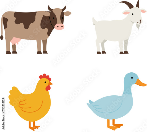set of farm animals vector