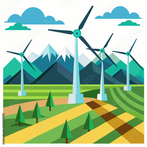 wind turbines in the field