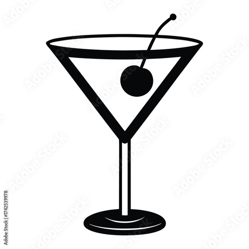 martini glass with cherry