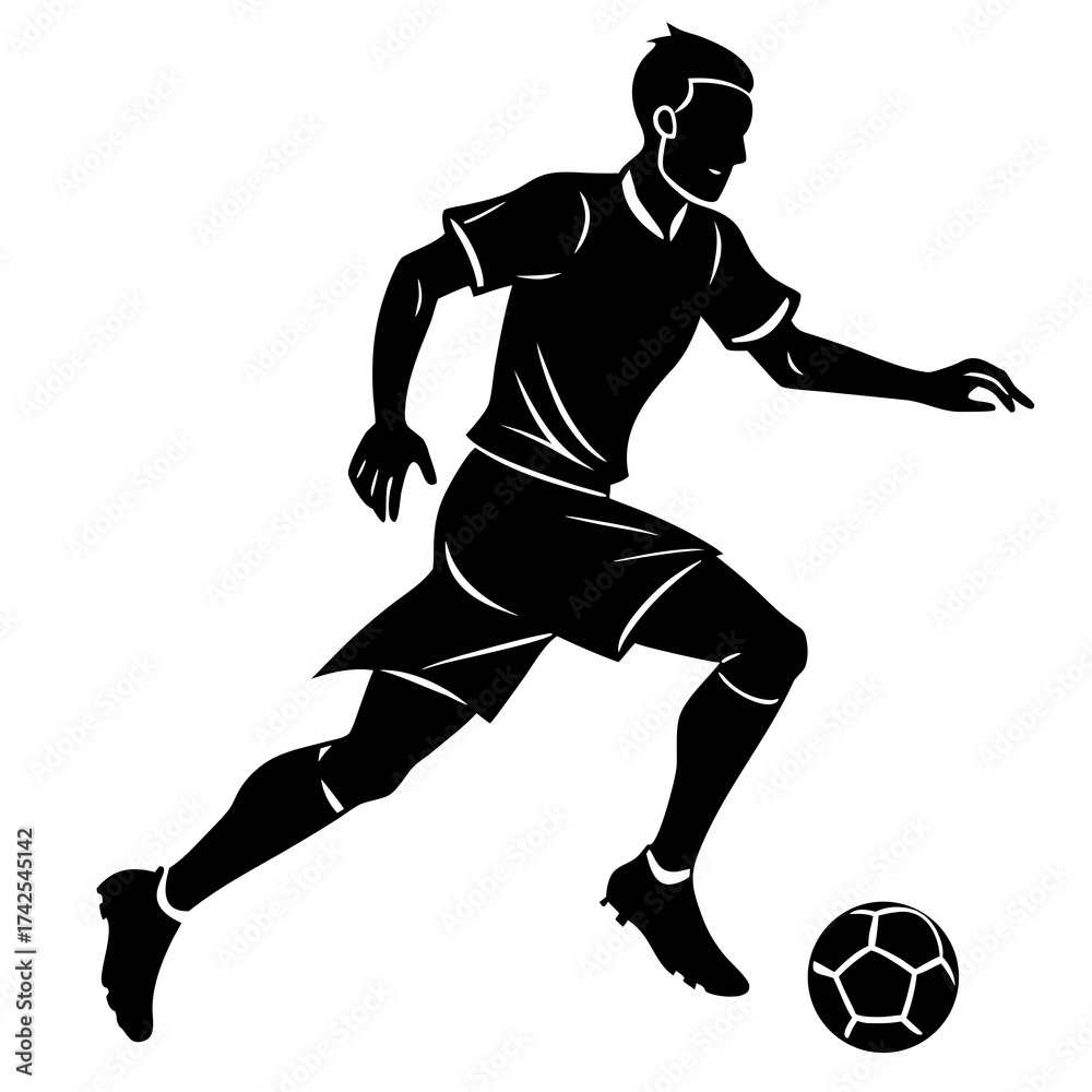 Naklejka premium football player silhouette