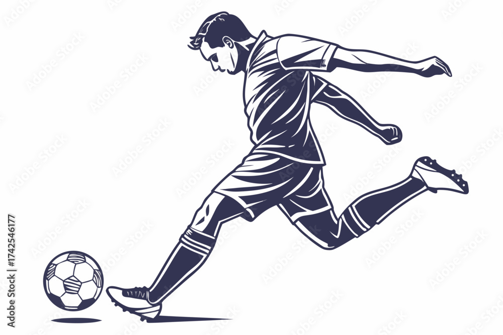 Fototapeta premium soccer player kicking ball